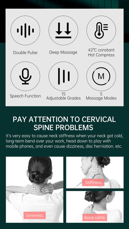 Wireless Electric Neck Massager with Pulse Therapy